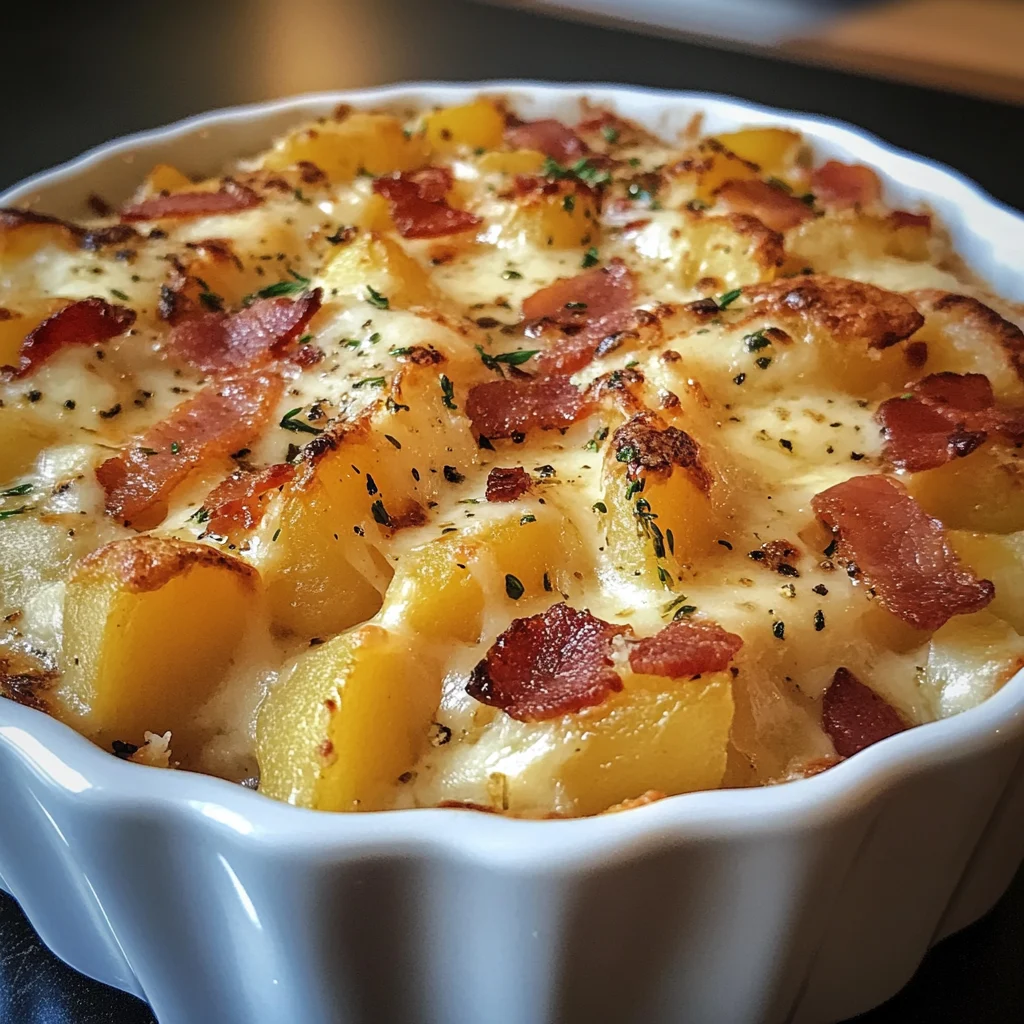 Pommes de terre fromage ail bacon