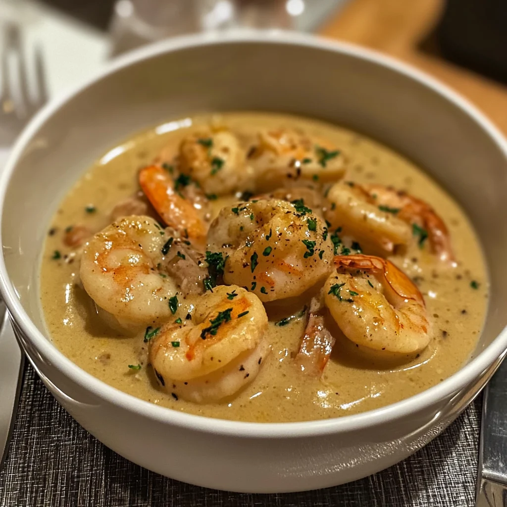 Blanquette onctueuse aux crevettes