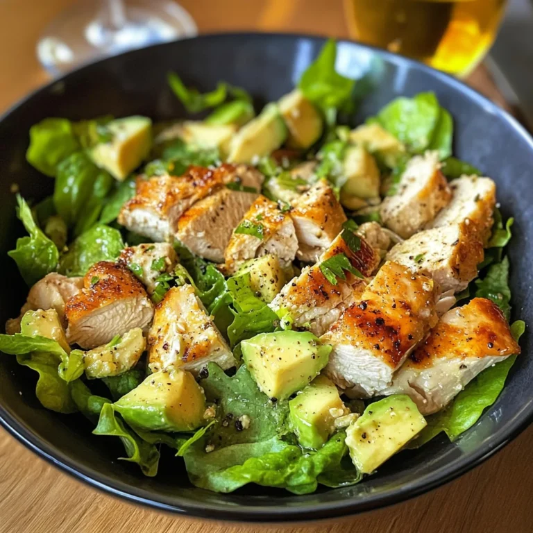 Salades romaine poulet miel avocat