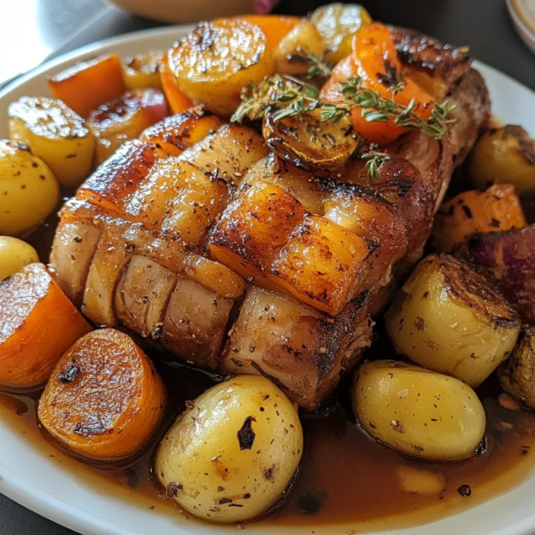 Jarret de porc braisé légumes