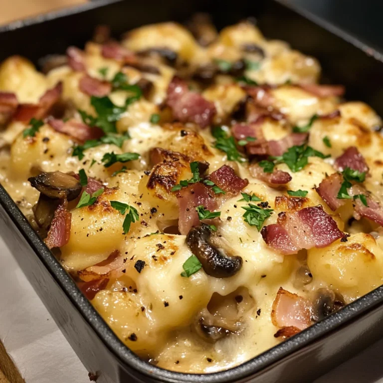 Gnocchis fromage champignons bacon