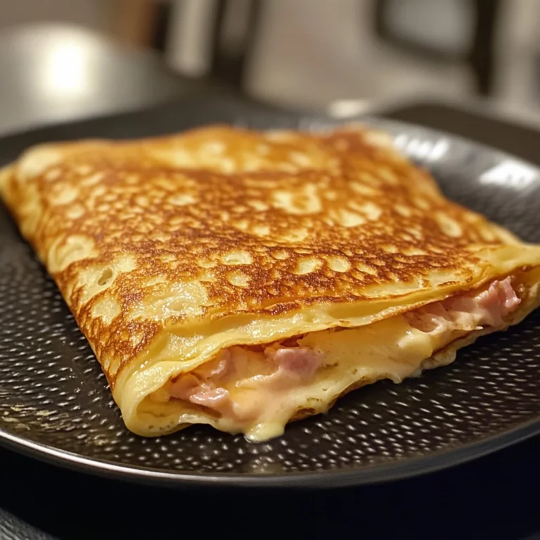 Crêpe jambon fromage fondu