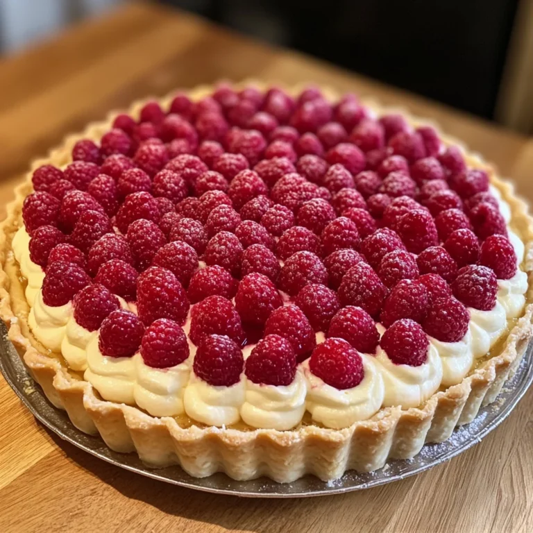 Tarte mascarpone aux framboises