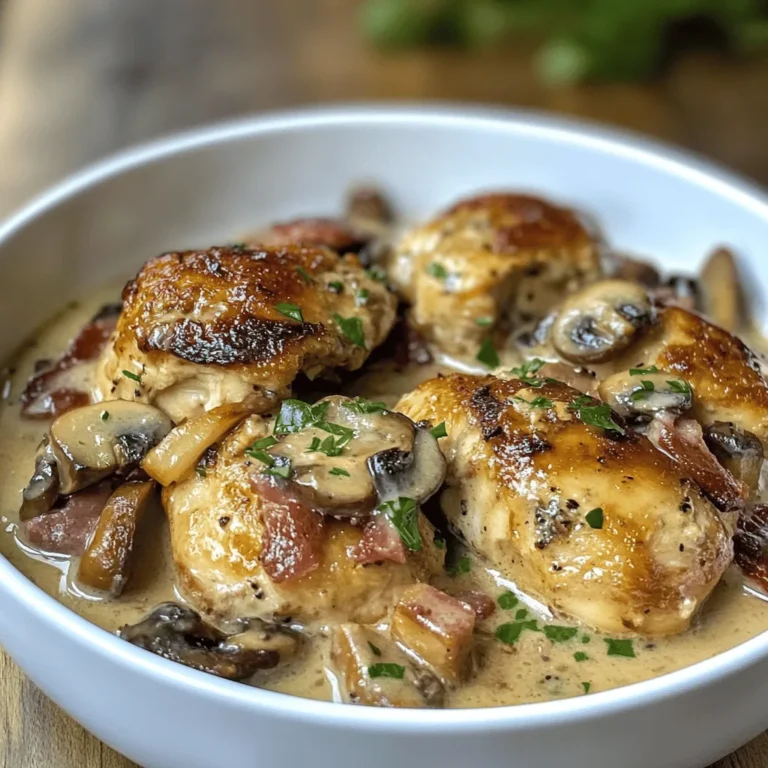 Poulet Crémeux aux Champignons Bacon