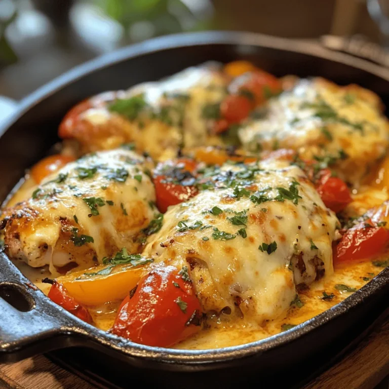 Suprêmes poulet poivrons mozzarella