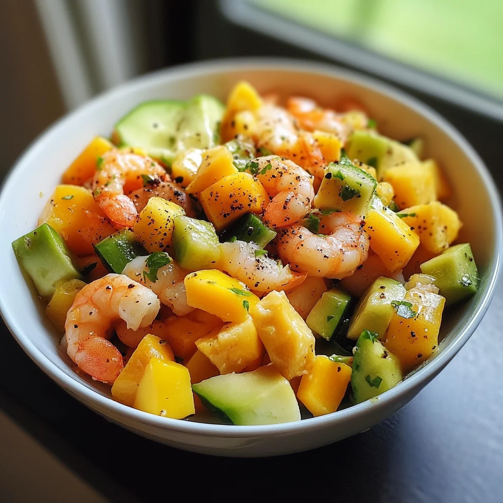 Salade crevettes mangue avocat